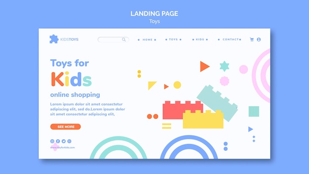 Landingpage-Vorlage für Kinderspielzeug Online-Shopping