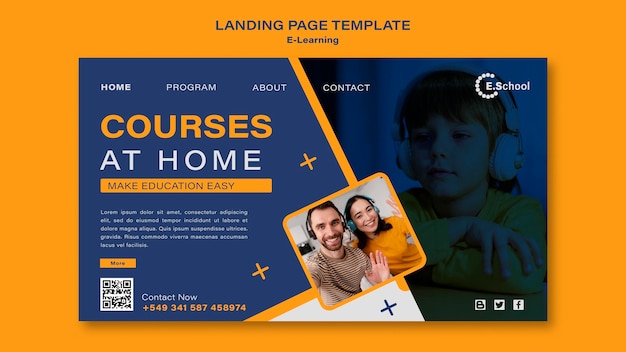 Landingpage-Vorlage für Kurse zu Hause