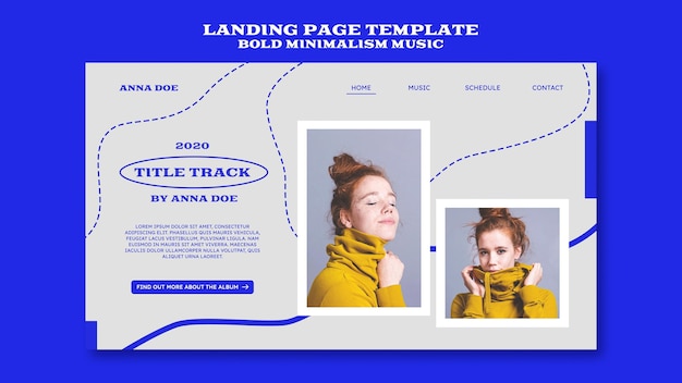 Landingpage-vorlage für musiker