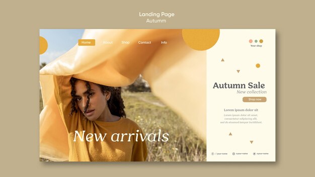 Landingpage-Vorlage für Neuankömmlinge im Herbst