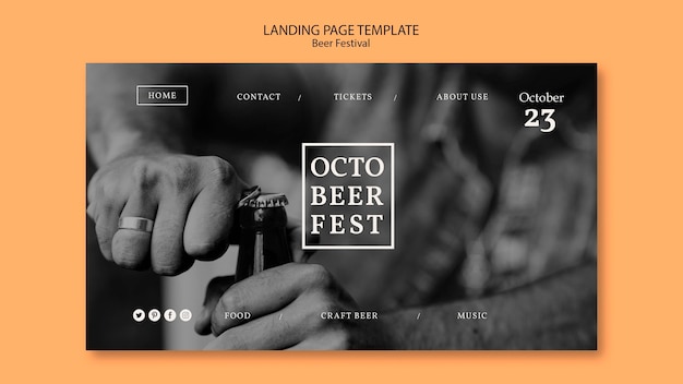 Landingpage-vorlage für octobeerfest