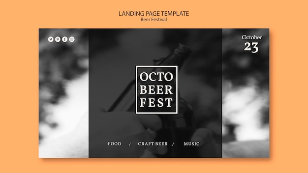 Landingpage-vorlage für octobeerfest