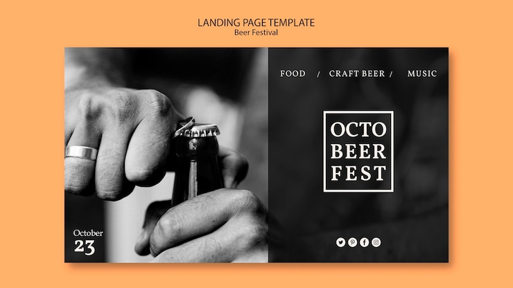 Kostenlose PSD landingpage-vorlage für octobeerfest
