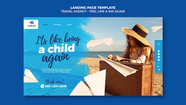 Landingpage-vorlage für reisebüros Kostenlosen PSD