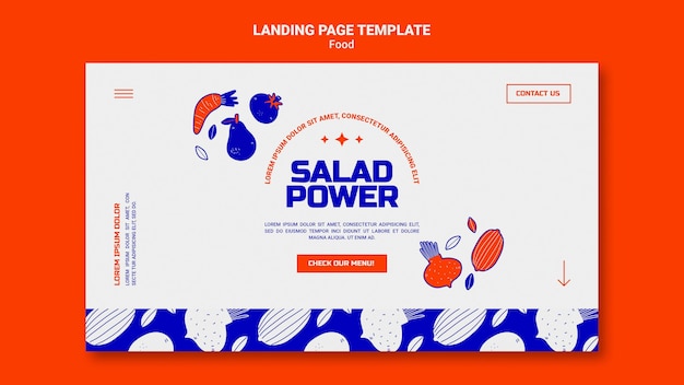 Landingpage-vorlage für salat power