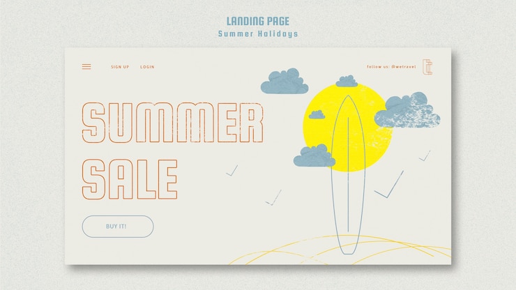 Kostenlose PSD landingpage-vorlage für sommerferien