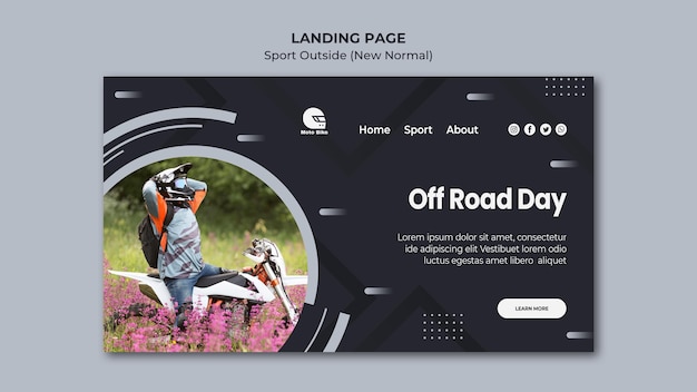 Landingpage-vorlage für sportkonzept