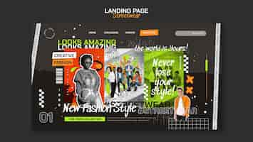 Kostenlose PSD landingpage-vorlage für streetwear-modeeinkäufe