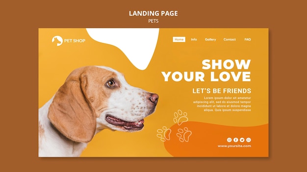 Landingpage-Vorlage für Tierhandlungen