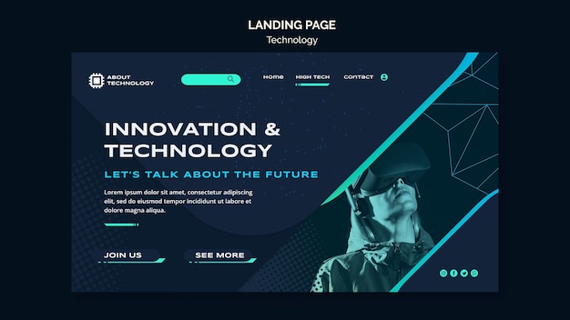 Kostenlose PSD landingpage-vorlage für virtuelle realität
