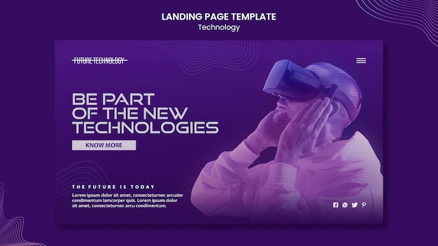 Landingpage-vorlage für virtuelle realität