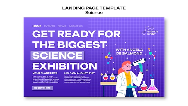 Landingpage-vorlage für wissenschaft und experimente