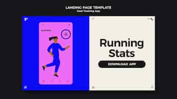 Kostenlose PSD landingpage-vorlage für zielverfolgungs-apps