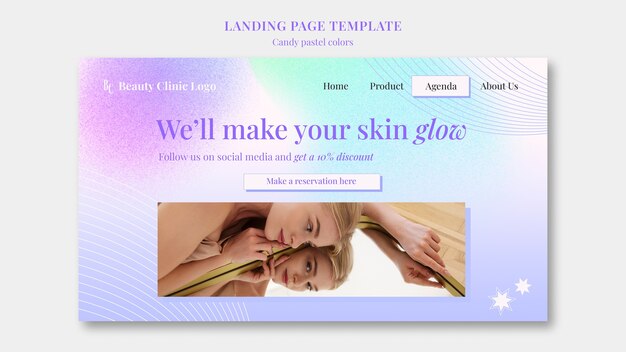 Landingpage-Vorlage in Bonbon-Pastellfarben
