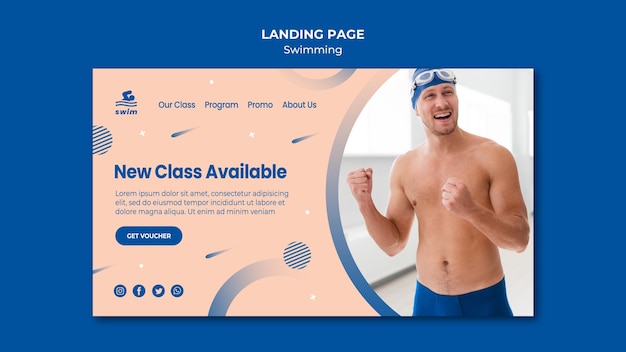 Landingpage-vorlage schwimmen