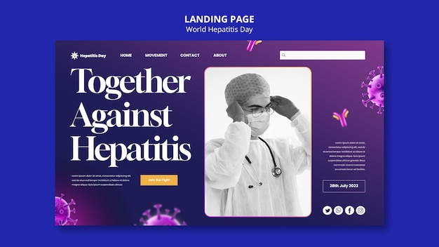 Landingpage-vorlage zum welt-hepatitis-tag