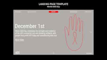 Kostenlose PSD landingpage-vorlage zur sensibilisierung für den welt-aids-tag