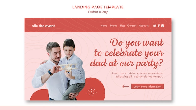 Landingpage-vorlagendesign für den vatertag