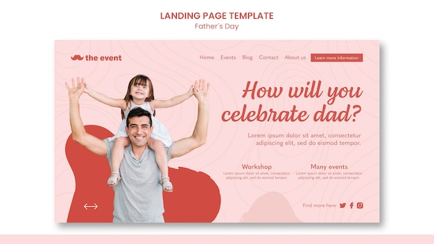 Landingpage-vorlagendesign für den vatertag