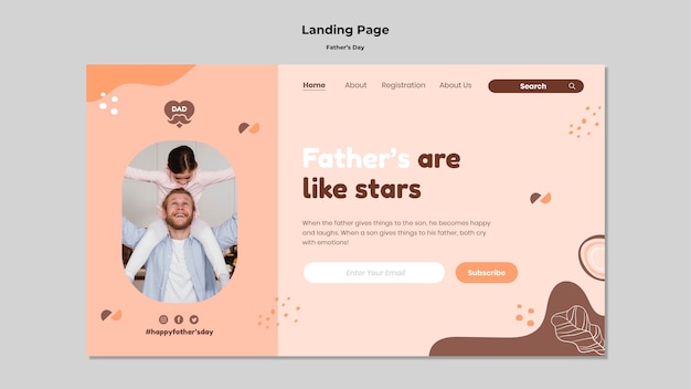 Landingpage-vorlagendesign für den vatertag