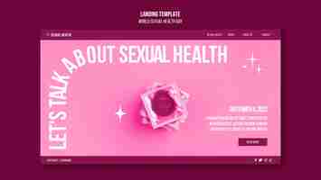 Kostenlose PSD landingpage-vorlagendesign für sexuelle gesundheit