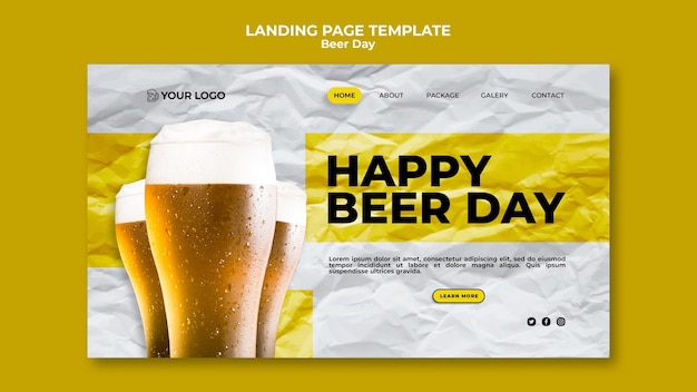 Kostenlose PSD landingpage zum biertag