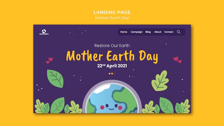 Kostenlose PSD landingpage zum muttertag