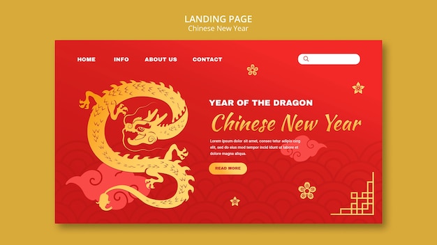 Kostenlose PSD landingpage zur feier des chinesischen neujahrs