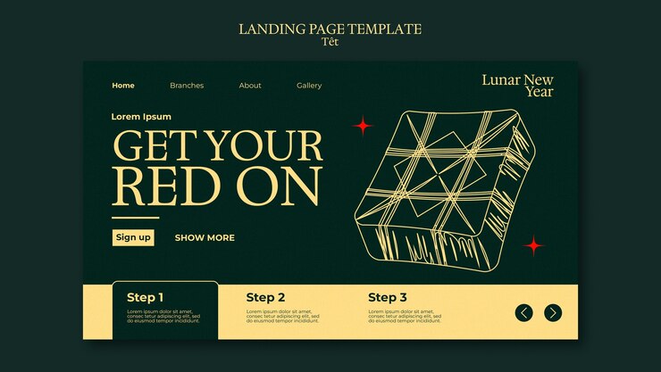 Kostenlose PSD landingpage zur feier des chinesischen neujahrs