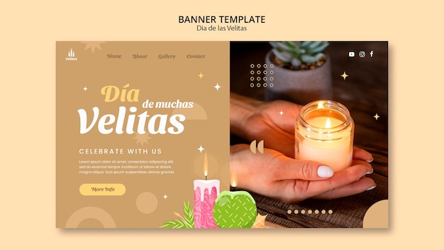 Kostenlose PSD landingpage zur feier des dia de las velitas