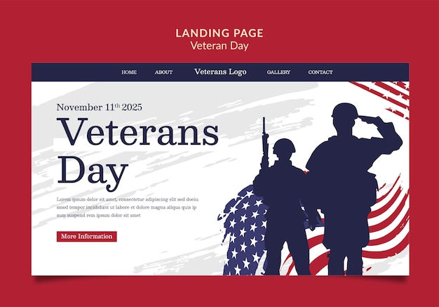 Landingpage zur feier des veteranentags