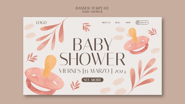 Landungsseite für die Baby-Shower-Feier