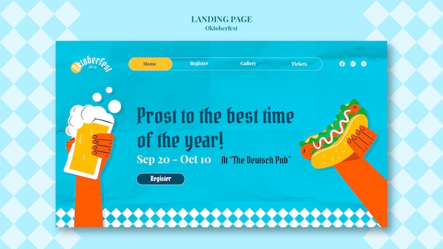 Landungsseite für flat design oktoberfest-feiern