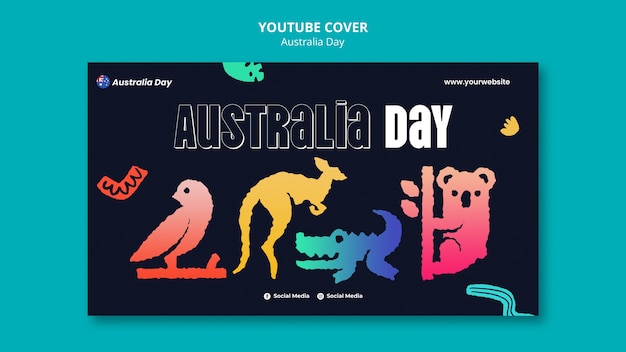 Kostenlose PSD landungsseite von flat design australia day