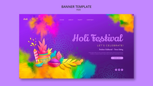 Landungsseite zur Feier des Holi-Festivals