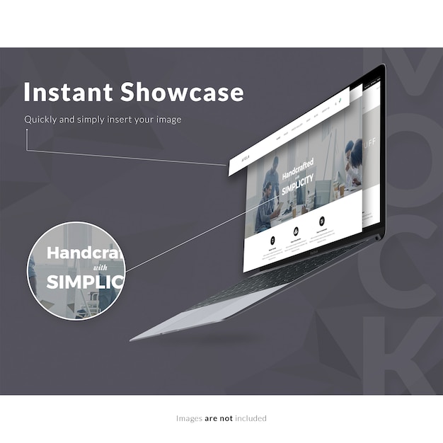 Kostenlose PSD laptop modern mock up