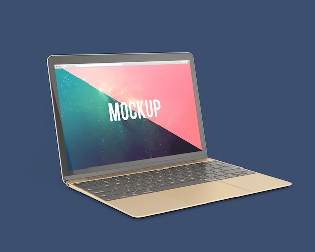 Laptop seitliche ansicht mock up