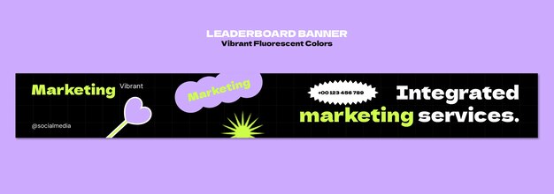 Lebendige fluoreszierende Farben Geschäftsvorlage