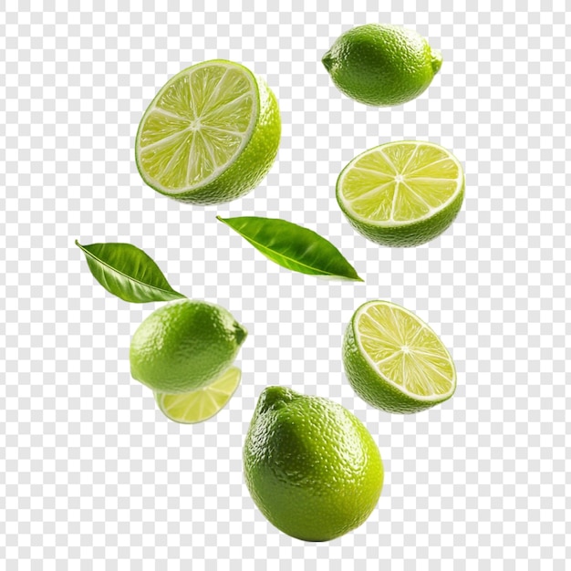 Lebendige Limetten in der Luft ein erfrischender Ausbruch von Zitrusfrüchten