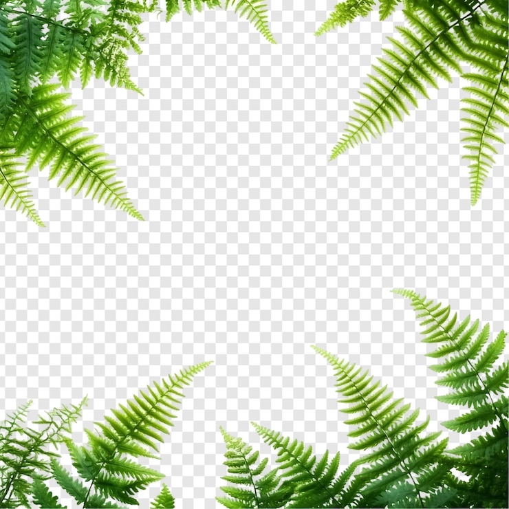 Kostenlose PSD lebendiger grüner farnrahmen umarmung der natur