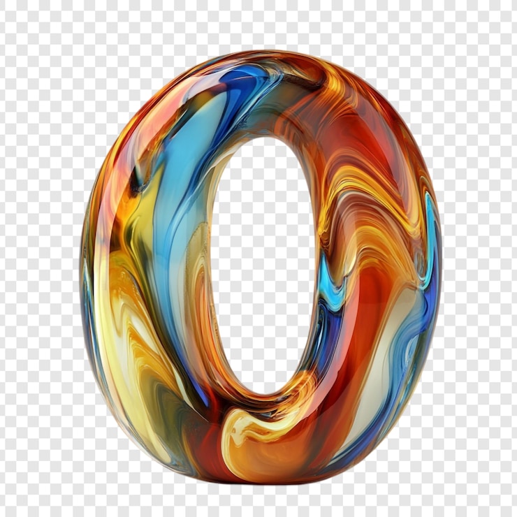 Kostenlose PSD lebendiges glas nummer null ein farbenfrohes abstraktes design