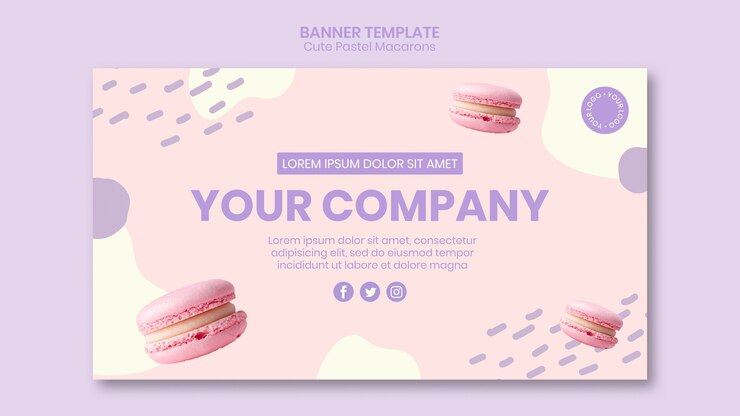 Kostenlose PSD lecker macarons banner vorlage