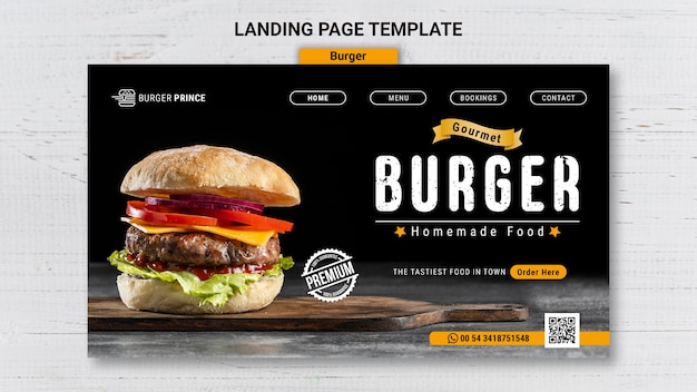 Kostenlose PSD leckere burger-landingpage