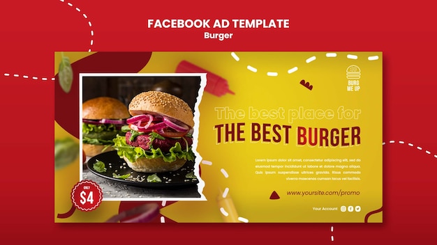 Leckere fast-food-facebook-vorlage