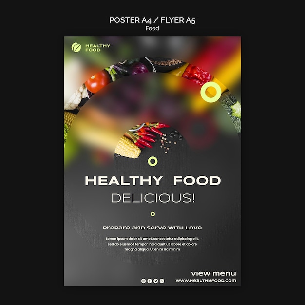 Kostenlose PSD leckeres essen flyer vorlage food