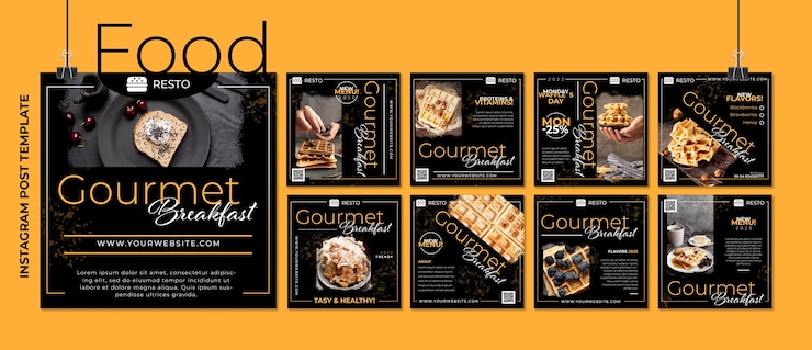 Kostenlose PSD leckeres essen instagram-posts