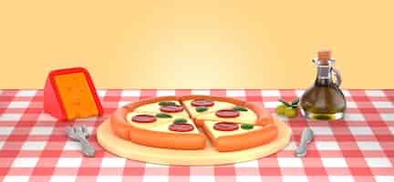 Kostenlose PSD leckeres pizza-rendering-modell