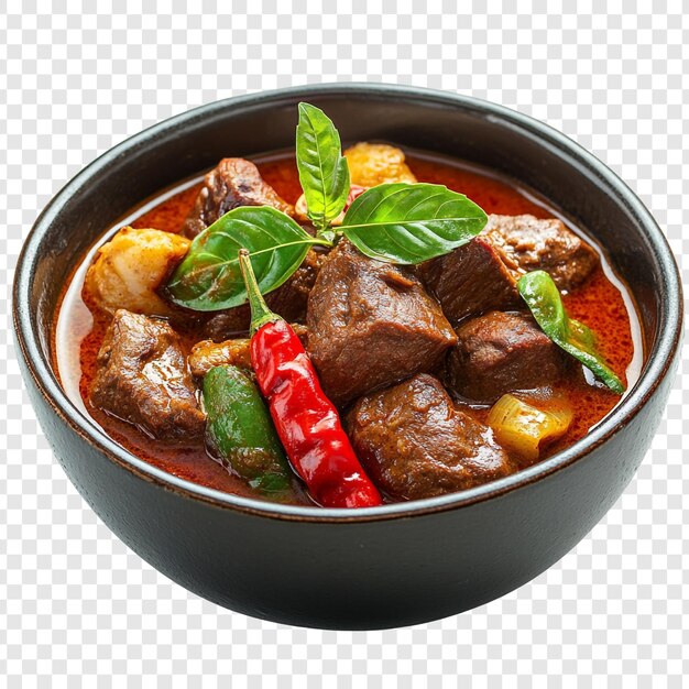 Leckeres Rindfleisch-Massaman-Curry in einer Schüssel