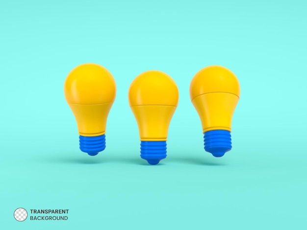 Kostenlose PSD led-glühbirne isolierte 3d-render-illustration