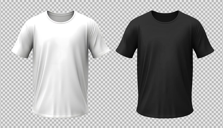 Kostenlose PSD leere isolierte weiße und schwarze t-shirt-vorderansicht-vorlage